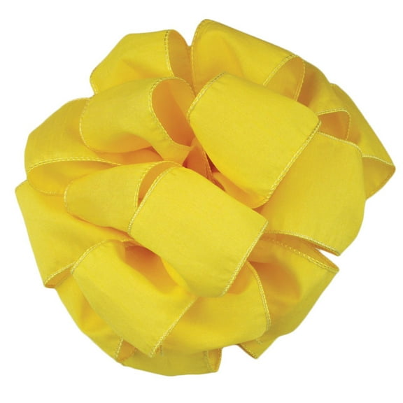 Offray Wired Edge Anisha Craft Ribbon, 2-1/2-Inch Wide by 10-Yard Spool, Yellow Chiffon