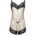 thumbnail image 6 of Gvmfive Women Sexy Lingerie Set Satin Cami Shorts Pajamas Set Nightwear, 6 of 8
