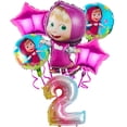 thumbnail image 4 of Globos de cumpleaños con números de Masha y el oso, suministros para fiestas infantiles, decoración para baby shower, globos de aluminio, globos de dibujos animados de anime, 4 of 5