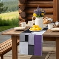 thumbnail image 6 of Table Runner Abstract Art Table Decoration for Kitchen Dinning Purple Black Patchwork Table Decoration for Indoor Outdoor Party Wedding Decor 13x90inch, 6 of 7