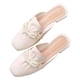 thumbnail image 4 of Sandalias con punta cerrada sin espalda, Sandalias con punta cerrada para mujer, Sandalias con punta cerrada y perlas de imitación, Sandalias planas de tacón bajo, confiabilidad excepcional, 4 of 8