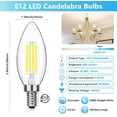 thumbnail image 2 of Dimmable E12 LED Candelabra Bulbs 60W Equivalent, Daylight White 5000K, 600LM Chandelier Light Bulb, B11 LED Candle Light Bulbs, 12 Pack, 2 of 5