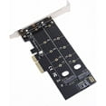 thumbnail image 3 of Dual M.2 PCIe Adapter, M2 SSD NVME (m Key) or SATA (b Key) 22110 2280 2260 2242 2230 to PCI-e 3.0 x 4 Host Controller Expansion Card with Low Profile Bracket for Desktop PCI Express Slot,4 Pcs, 3 of 5