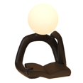 thumbnail image 2 of Lámpara de noche Yinane con estatua de pensador decoración mesa escultura de resina Negro, 2 of 8
