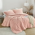 thumbnail image 5 of Regency Heights Full/Queen Fluffy Ribbed Plush Comforter Set 3-Piece Bedding Set Pink, 5 of 9