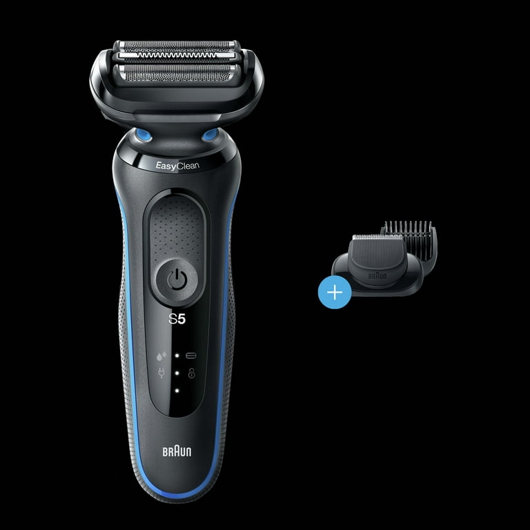 Braun Series 5 5020s Electric Wet Trimmer Shaver Rechargeable, with Beard for Dry, & Blue Men