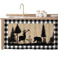 thumbnail image 2 of Christmas Elk Cabinet Curtain 32"Wx55"L, Dustproof Pantry Door Curtain with Self Adhesive Tape, Xmas Tree White Black Buffalo Plaid Tall Storage Cover Privacy Drape for Bathroom Kitchen Laundry Room, 2 of 9