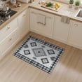 thumbnail image 2 of ODIKA 3'x5' Washable Throw Rug Buffalo Plaid Striped With Boho Diamond And Bordered Accents for Entryway, Kitchen, Mudroom, Stain Resistant, Low Profile, Non-Slip, 2 of 7