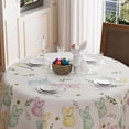 thumbnail image 3 of Easter Colorful Watercolor Rabbits Cute Bunny Tablecloth Round Washable Table Covers for Spring Indoor Outdoor Dining Table Home Party Decorations 60x60 Inch, 3 of 5