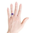 thumbnail image 3 of ANGARA Natural 3.65 Ct. Amethyst with Brown Diamond Fashion Ring in 14K White Gold for Women (Ring Size: 11.5), 3 of 9