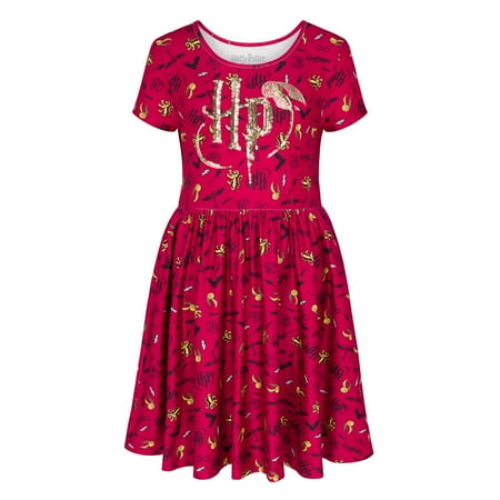 Girl's Harry Potter Dress for Little and Big Girls, Red, M (7/8)