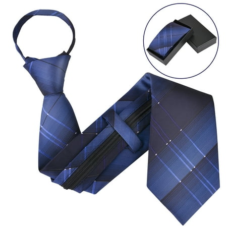 Classic Mens Necktie Zipper Necktie with Box, Men's Necktie Fashion Creative Pretied Easy Necktie Zipper Tie Classic Tie Business Tie Gift for Men ()