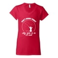 thumbnail image 2 of Wild Bobby, Can't Work Today My Arm Is In A Cast, Fishing, Women Standard V-Neck Tee, Red, X-Large, 2 of 5