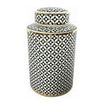 thumbnail image 2 of Trendy Ceramic Covered Jar With Lid, Black And White, 2 of 2