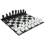 MegaChess Outdoor Chess Set Giant with 25 King Bundle, Mat & Checkers set