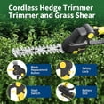 thumbnail image 2 of Garvee 2-in-1 Cordless Hedge Trimmer, 20V Lightweight Grass Shears & Hedge Trimmer with 2.0Ah Battery and Charger, Yellow/Black, 2 of 9