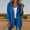 Blue women blazer 3/4 sleeve a1, variant on Yrmaups Loose Fit 3/4 Sleeve Blazer for Women, Summer Fall Casual Daily Wear Open Front Collared Jacket, Office Travel Soft Solid Layering Piece , Brown XL