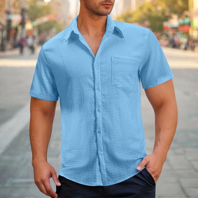 Wpawbk Mode Décontractée pour Hommes Pull à Manches Courtes Col Rond pour Usage Quotidien, Fête et Activités Extérieures
