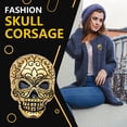 thumbnail image 3 of Broches para las mujeres Punk Rock con Rhinestones Halloween Joyería moderna Estilo Esqueleto Diseño hueco Ropa para Homme Party Antiguo Oro Inevent FN001073-02, 3 of 7