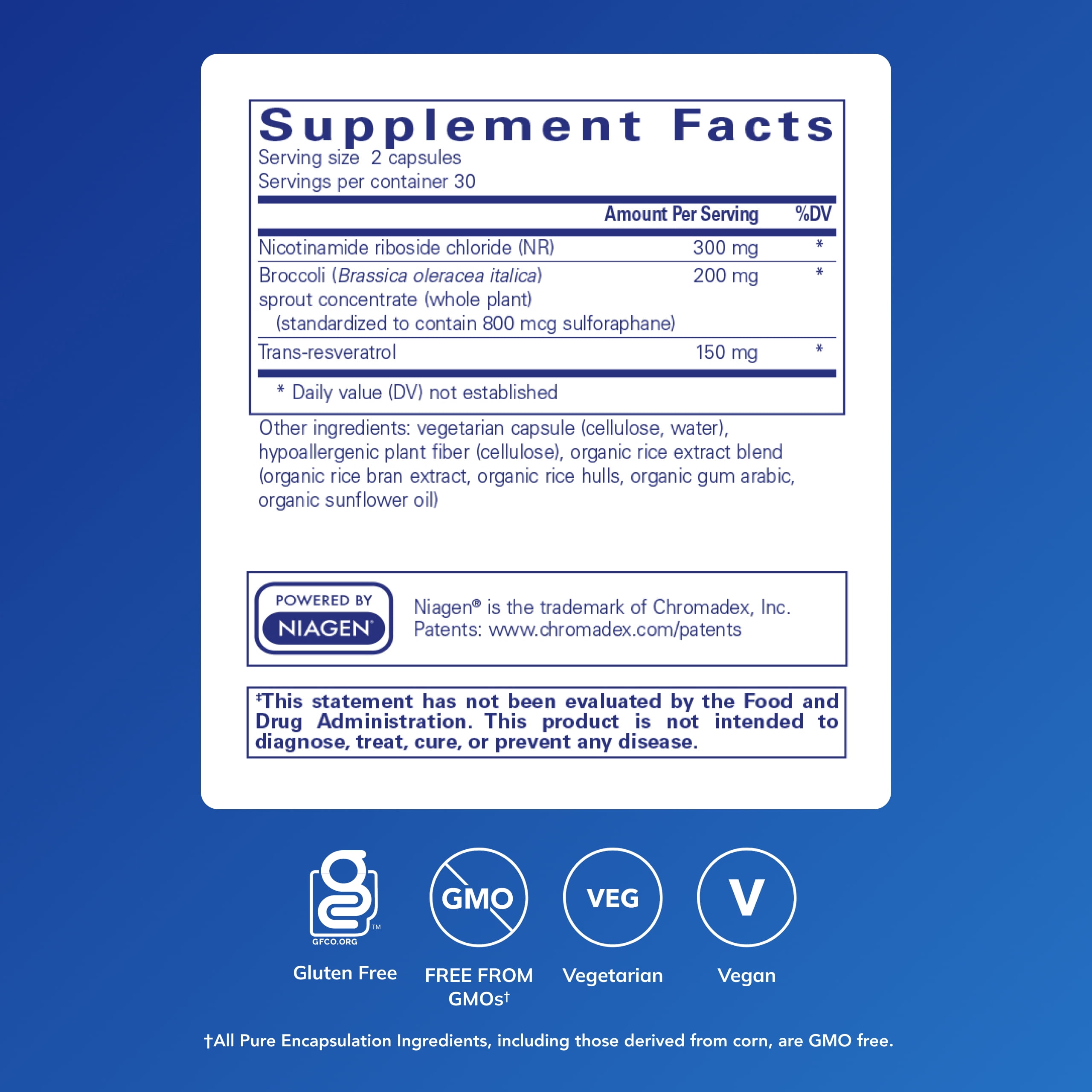 Pure Encapsulations NR Longevity - Supports Healthy Aging. Replenishment of NAD+ & Mitochondrial Function* - with NIAGEN - Gluten Free, Non-GMO, Hypoallergenic - 60 Capsules