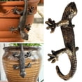 thumbnail image 2 of Vintage Bronze Gecko Planter Pot Hugger Flower Figurine – Resin Climbing Lizard Statue for Garden, Fairy Garden Terrarium, Outdoor Fence, Yard,, 2 of 9