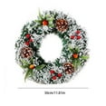 thumbnail image 3 of Pre Lit Christmas Wreath, Faux Christmas Wreath, 11.8 Inch Crestwood Spruce Wreath with White Lights, Decorated with Pine Cones and Berry Clusters, Green Plastic Indoor Outdoor Holiday Decor, 3 of 6