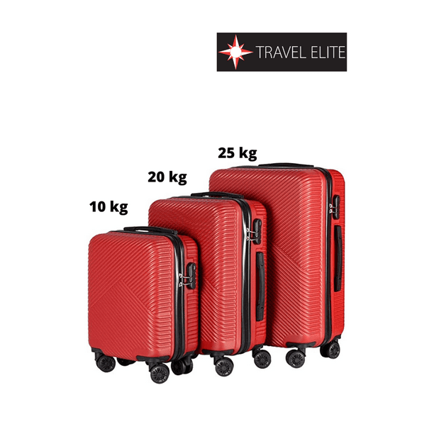 Set de 3 Maletas de Viaje G 25 kg M 20 kg Carry On 10 kg Varios colores rojo Travel Elite Walmart en linea
