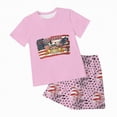 thumbnail image 4 of HCNTES Baby Boys Girls Independence Day Short Sleeved Two piece Set With Cute Cartoon Pattern Kids Girl Boy Spring Summer Outfit 2T 3T 4T 5T(H03-Light Pink,9-10 Years), 4 of 7