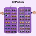 thumbnail image 3 of Hanging Sunglasses Organizer, TSV Dust Proof Sunglasses Storage Case Wall Mounted, Dual-Sided Eyeglasses Jewelry Holder with 32 Clear Slots, Purple, 3 of 7