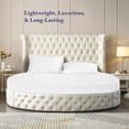 thumbnail image 2 of 500-TC Egyptian Cotton California King Round Bed Sheet Set – Fits 96" Diameter Mattress, 25-30" Deep Pocket – Solid White, California King 96" Diameter, 2 of 6