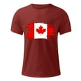 thumbnail image 4 of Tops para hombre, blusas y camisas de cuello redondo y manga corta para hombre. Camiseta de cuello redondo y manga corta con estampado de bandera canadiense para hombre. Blusa de algodón y poliéster p, 4 of 5