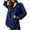 Dark Blue, variant on Zpanxa Women's Denim Shacket V Neck Distressed Wash, New Arrival Long Sleeve Western Style Jacket