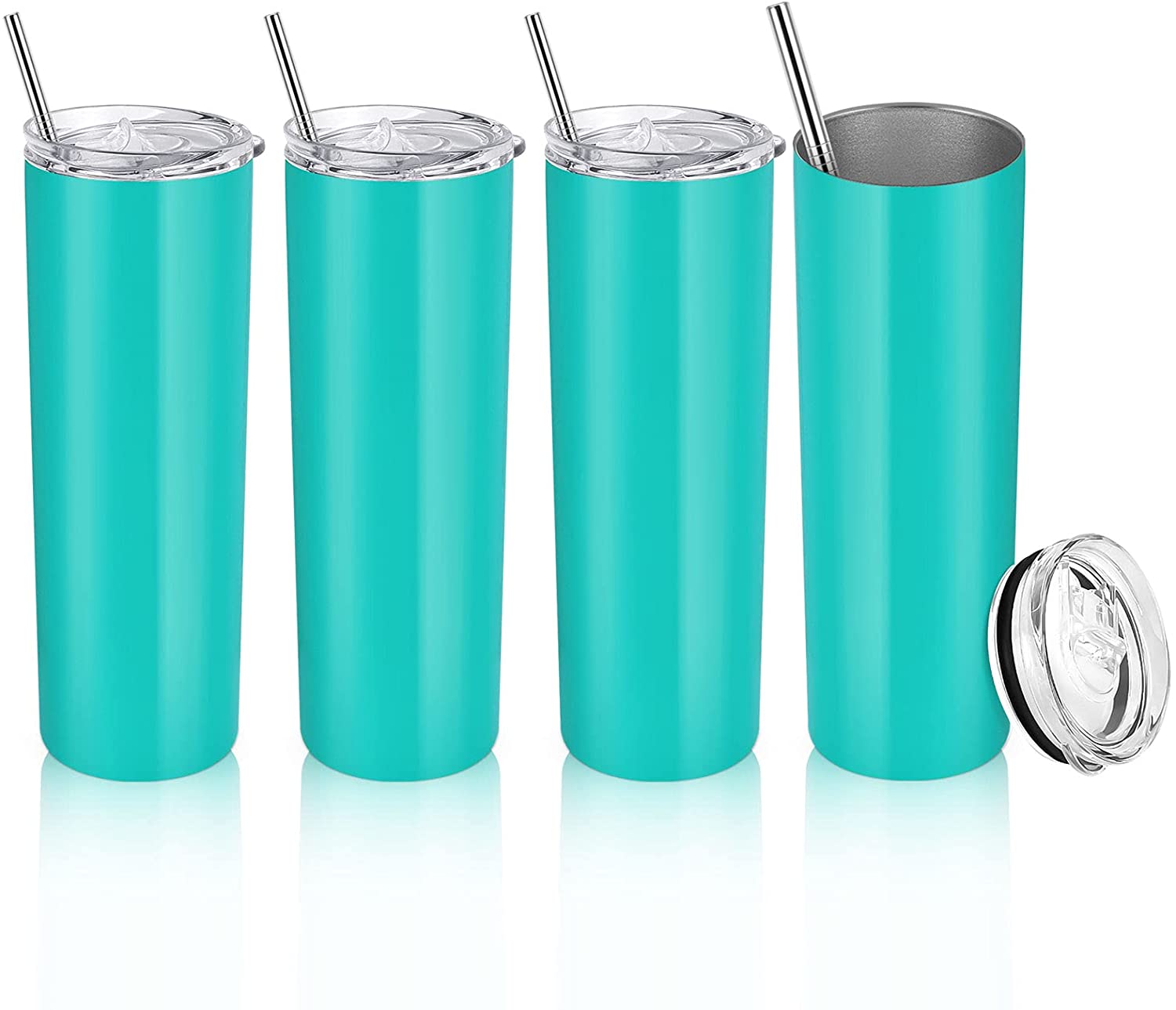 Gingprous 4 Pack Stainless Steel Skinny Tumblers, 20 oz Insulated