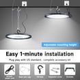thumbnail image 3 of 6 Pack LED High Bay Light, 150W,25500lm High Bay LED Shop Lights with 5' Cable US Hook,U Bracket, IP65 Commercial Light Fixture,5000K UFO Lights Garage Lighting for Workshop Warehouse Factory Barn, 3 of 10