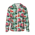 thumbnail image 1 of Fotbe Palm Leaves Flamingo Chaqueta con Protección Solar UPF 50+ para Hombre y Mujer, Camisa con Capucha y Bolsillos-XX-Large, 1 of 7