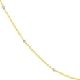 thumbnail image 2 of 14k Yellow and White Gold 1.35mm 2tone Cube Saturn Chain Necklace Lobster Lock Closure Q 24 Inch Chain Necklace for Wome, 2 of 2