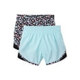 Athletic Works Girls Print & Solid Active Running Shorts, 2Pack, Sizes