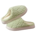 thumbnail image 3 of Bibifish Mens Womens Fuzzy Slippers Cute Wave Pattern Thick Sole Warm Indoor House Slippers Indoor Plush Slippers, 3 of 9