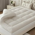 thumbnail image 3 of Extra Thick Fitted Mattress Topper, Cooling Mattress Pad Cover, Plush Soft Pillowtop With Elastic Deep Pocket, Overfilled Down Alternative Filling, 3 of 15
