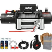 SKYSHALO Truck Winch 18000Ibs Electric Winch 75ft/22.8m Cable Steel 12V Power Winch Jeep Winch with Wireless Remote Control and Powerful Motor for UTV ATV & Jeep Truck Wrangler in Car Lift