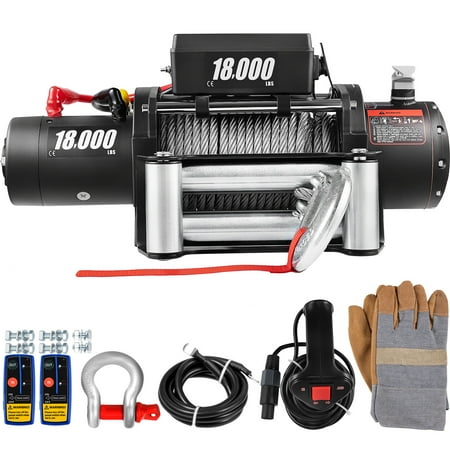 SKYSHALO Truck Winch 18000Ibs Electric Winch 75ft/22.8m Cable Steel 12V Power Winch Jeep Winch with Wireless Remote Control and Powerful Motor for UTV ATV & Jeep Truck Wrangler in Car Lift