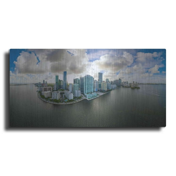 Luxe Metal Art 'Miami, Florida' by Luxe Portfolio, Metal Wall Art, 48"x24"