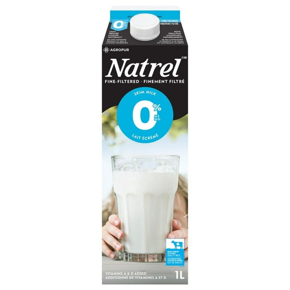 Natrel Fine-filtered 0% Fat Free Skim Milk, 1 L