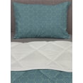 thumbnail image 3 of Abstract Comforter & Sham Bedding Set, Geometric Spiraling Hexagons an Graphical Pattern, 3 pcs Duvet Set Microfiber Filling Quilt, 5 Sizes, Shamrock Green, by Ambesonne, 3 of 4