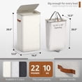 thumbnail image 6 of Sorbus Collapsible Fabric Laundry Hamper with Removable Bag, 1 Compartment, Beige, 6 of 7