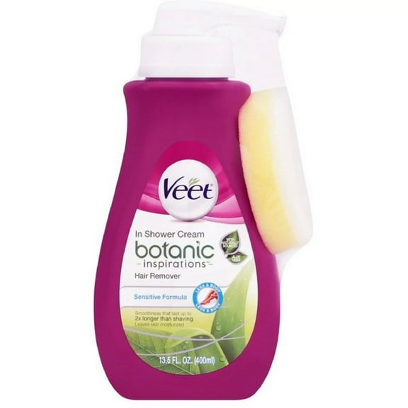 Veet In Shower Hair Removal Cream, Botanic Inspirations, Legs & Body, 13.5 oz (Pack of 2)