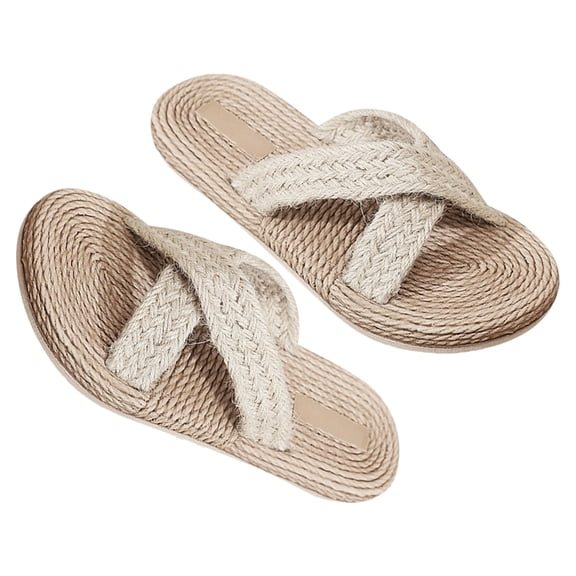 BESTYASH 1 Pair Washable Guest Slippers Japanese Style Indoor Sandals Light Brown Rubber for Home Use