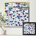 thumbnail image 4 of Designart 'Red and Blue Wildflowers' Traditional Framed Art Print, 4 of 4