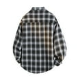 thumbnail image 4 of FDGIU Men's 2025 Flannel Shirt Jacket - Button Down Plaid Shacket, Fleece Lined with Pockets, Long Sleeve Lightweight Fall Outerwear & Layering Piece, 4 of 6