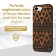 thumbnail image 2 of Case Yard Wooden Case for iPhone-SE Soft TPU Silicone cover Slim Fit Shockproof Wood Protective Phone Cover for Girls Boys Men and Women Supports Wireless Charging Negative Triangle Pattern Design, 2 of 7